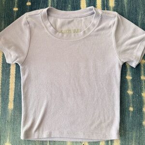 Katie J - NYC Tween Livi Ribbed Cropped Tee - Light Purple -